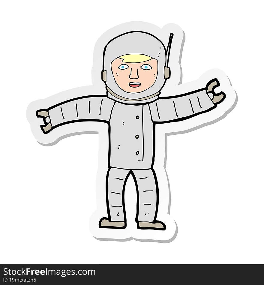 sticker of a cartoon space man