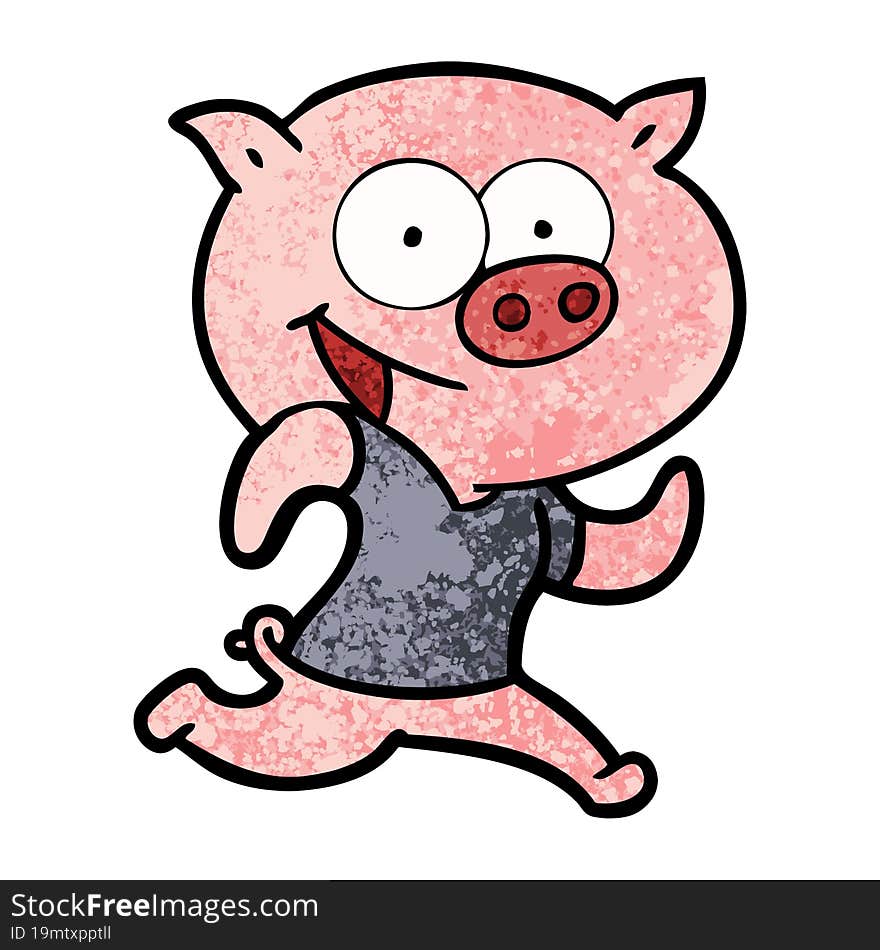 cheerful pig exercising cartoon. cheerful pig exercising cartoon