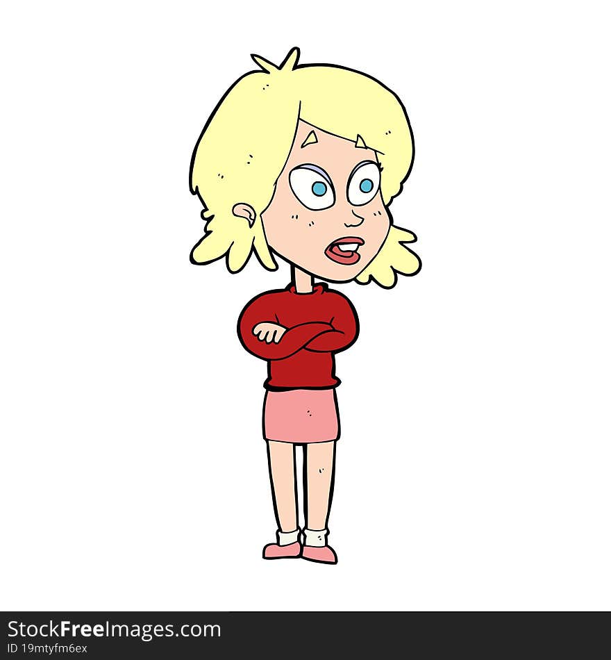 Cartoon Surprised Woman