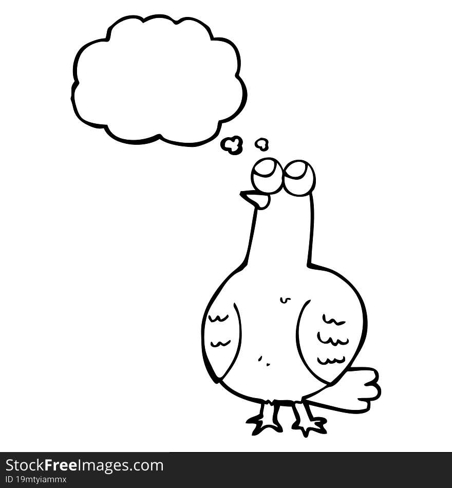 Thought Bubble Cartoon Bird