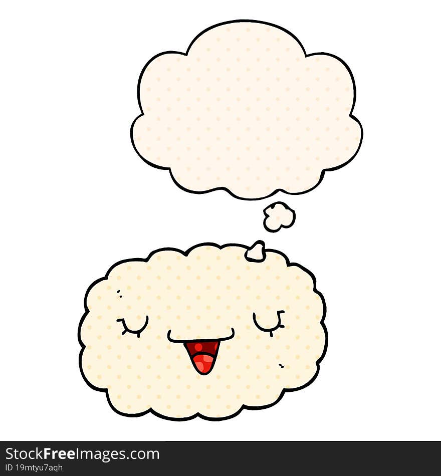 cartoon cloud and thought bubble in comic book style