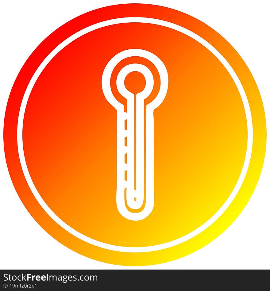 glass thermometer circular in hot gradient spectrum