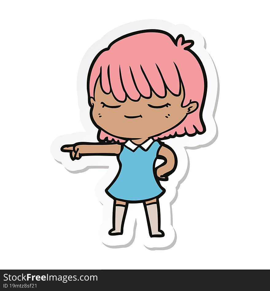 sticker of a cartoon woman