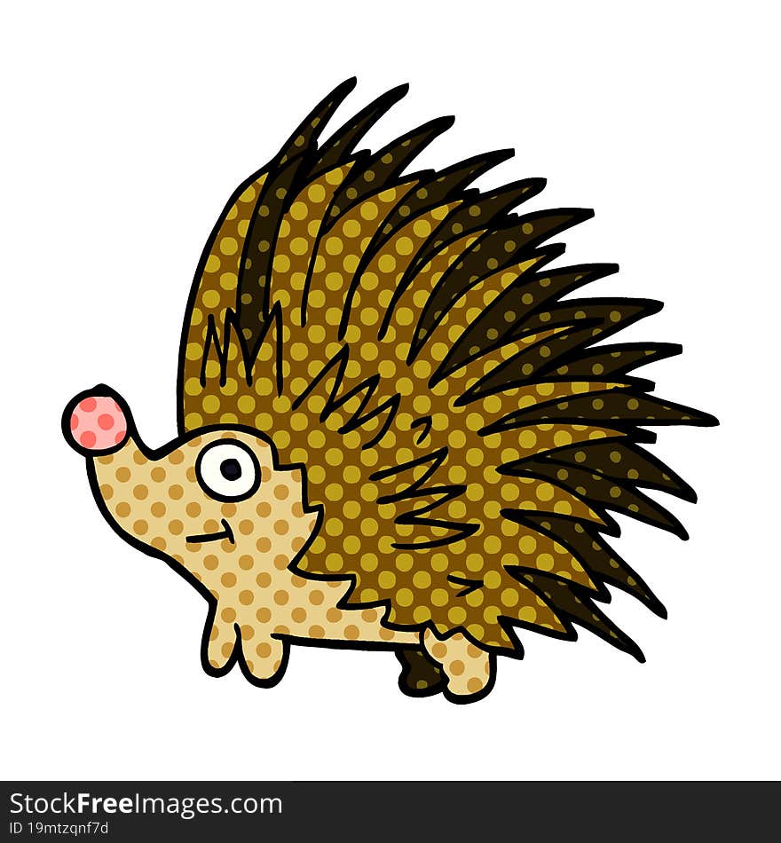 cartoon doodle spiky hedgehog