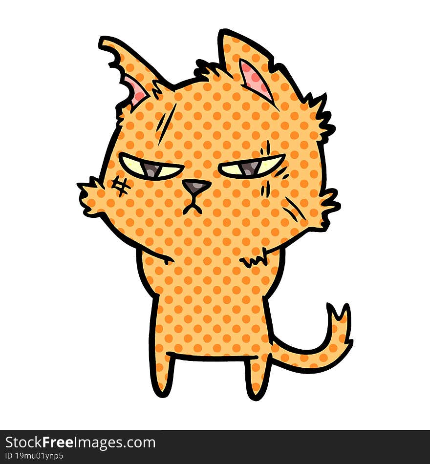 tough cartoon cat. tough cartoon cat