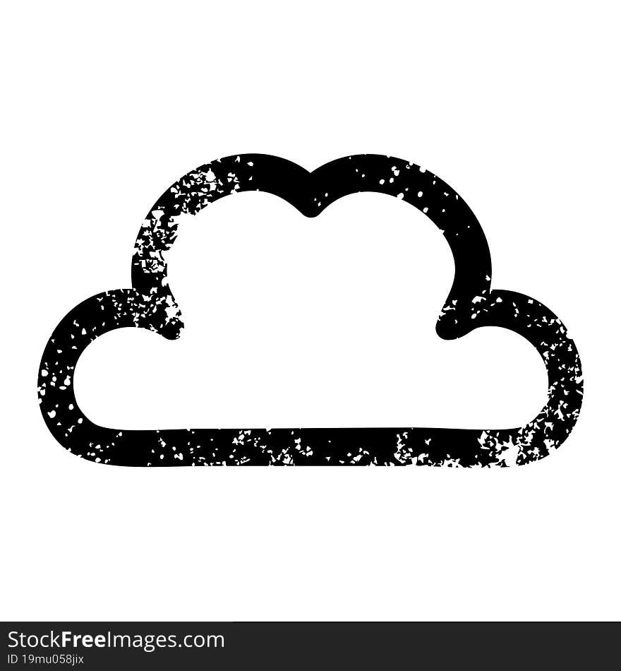 simple cloud distressed icon