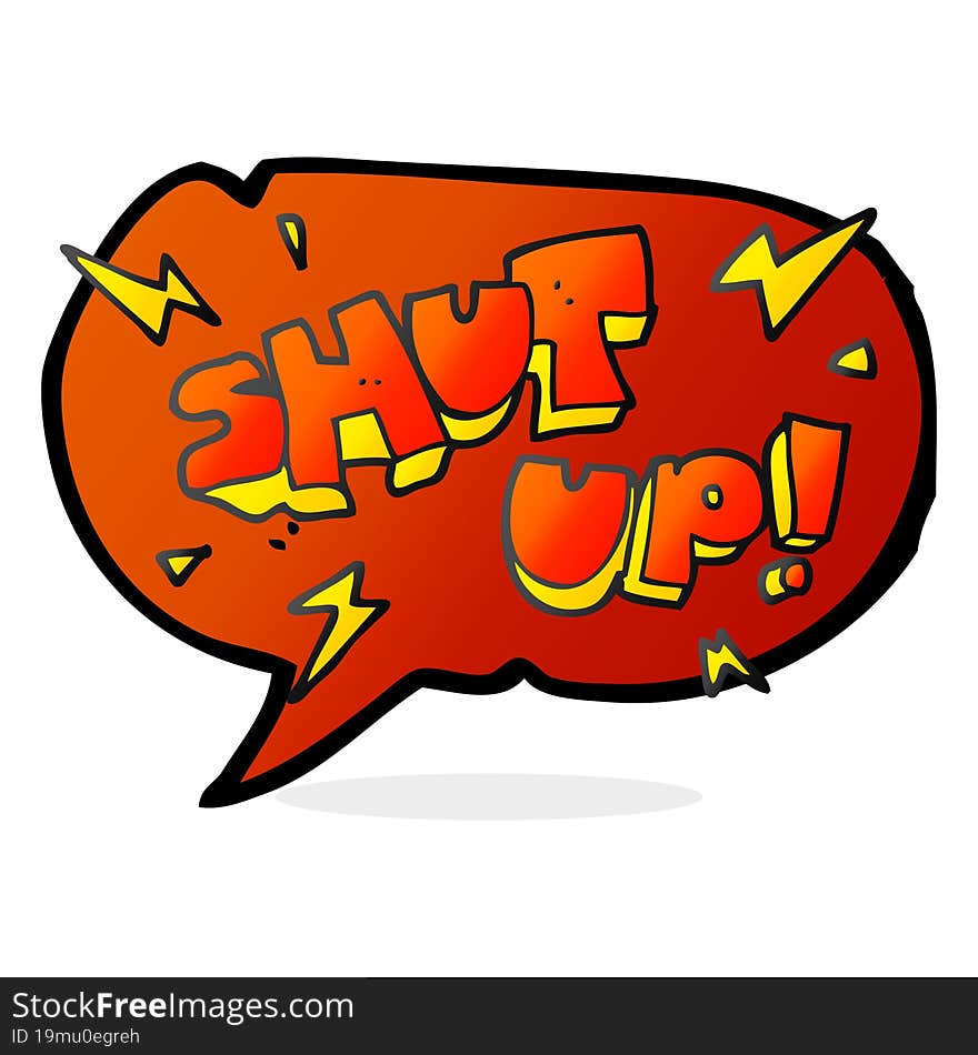 Speech Bubble Cartoon Shut Up! Symbol