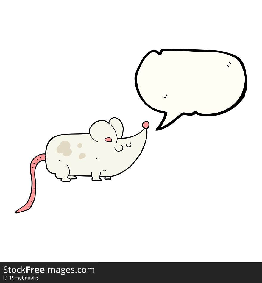 cute speech bubble cartoon mouse