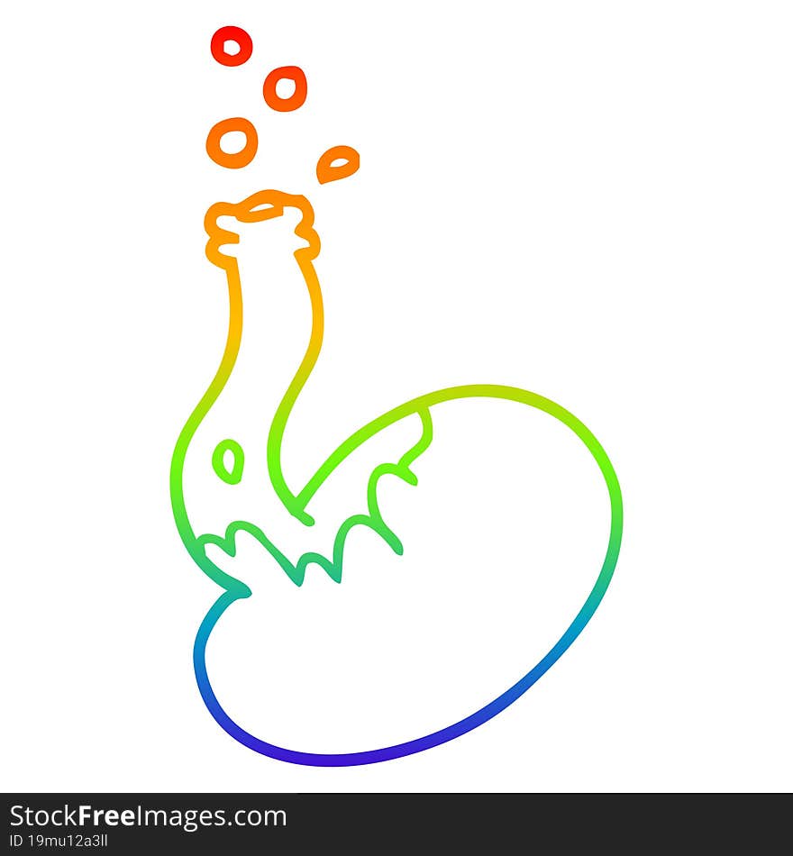 Rainbow Gradient Line Drawing Cartoon Bubbling Chemicals