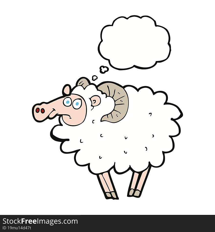 cartoon ram with thought bubble