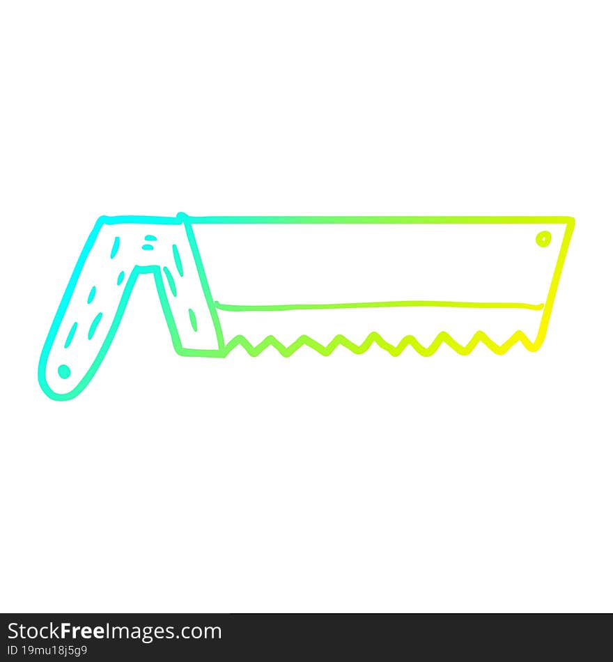 Cold Gradient Line Drawing Old Saw Cartoon