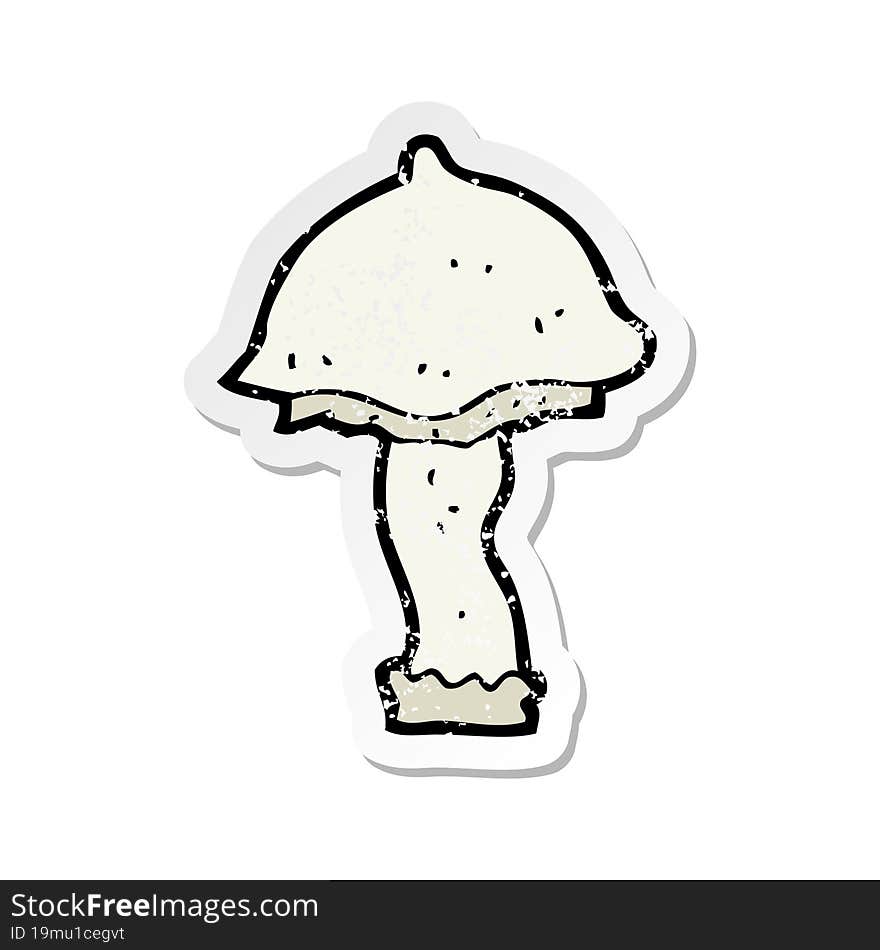 Retro Distressed Sticker Of A Cartoon Mushroom