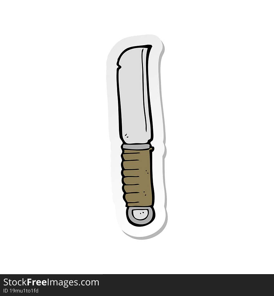 sticker of a cartoon knife