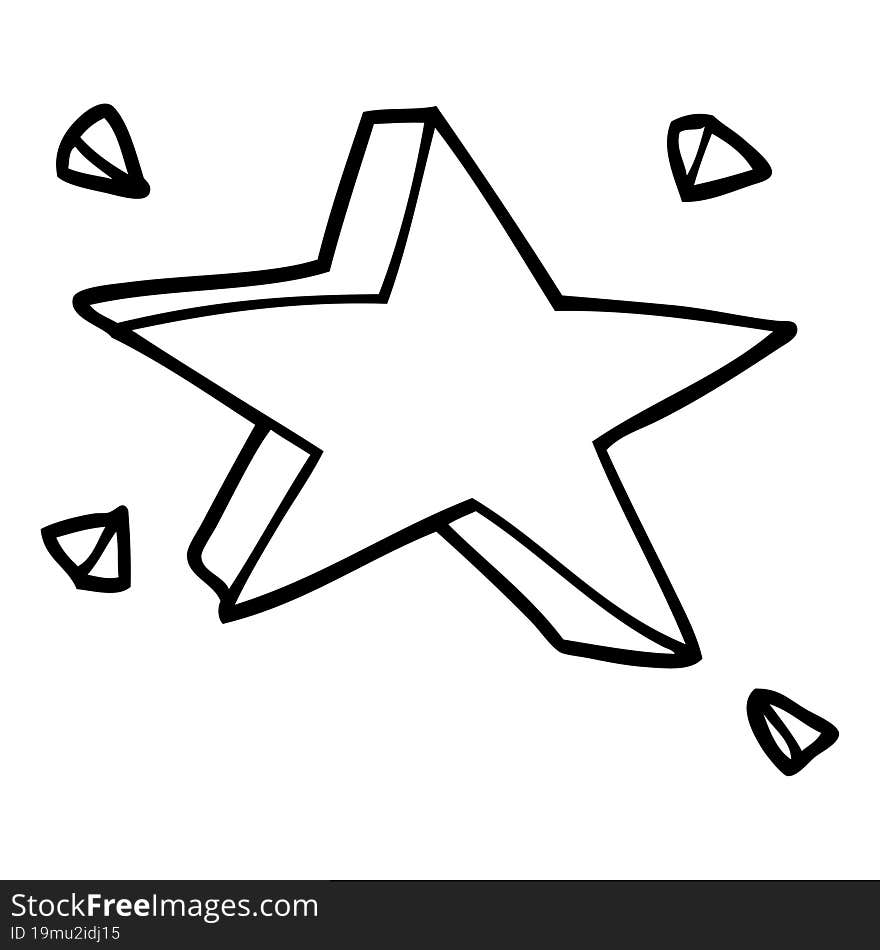 line drawing cartoon star