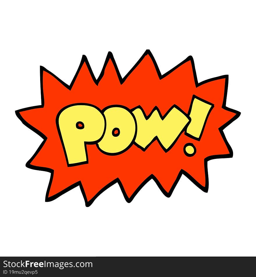 hand drawn doodle style cartoon pow symbol