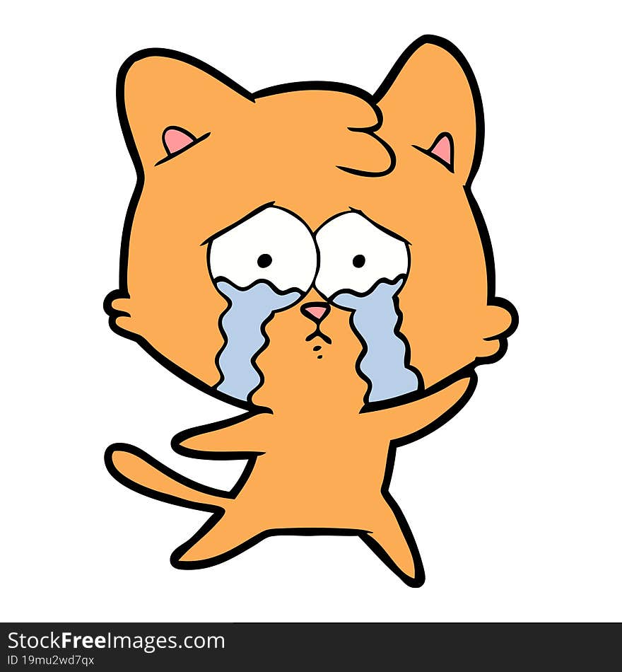 cartoon crying cat. cartoon crying cat