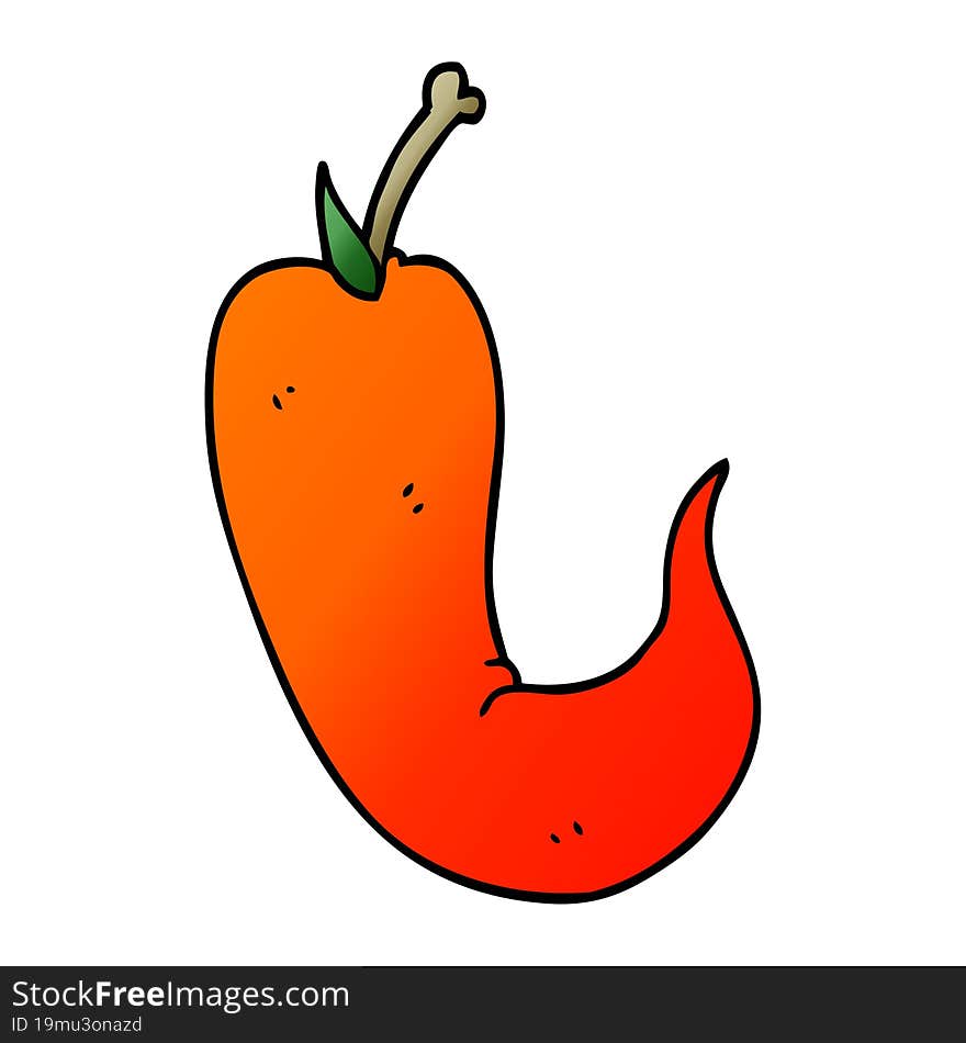 cartoon doodle red hot chilli pepper