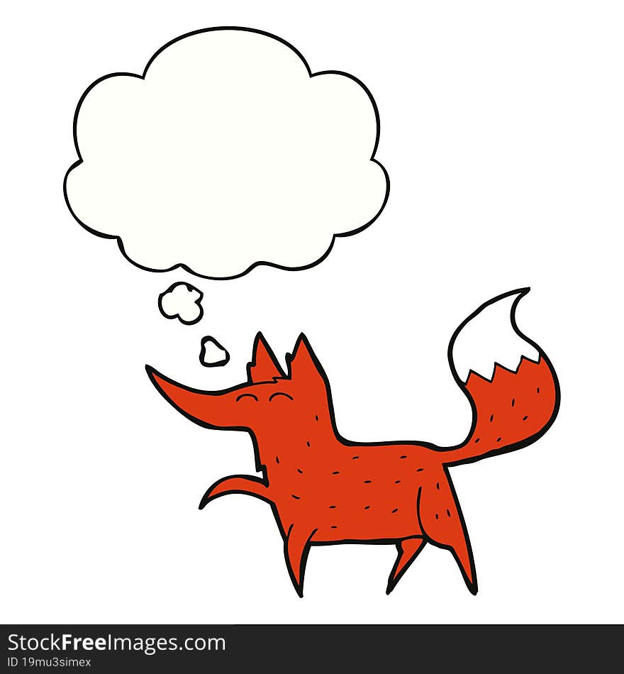 Cartoon Fox And Thought Bubble