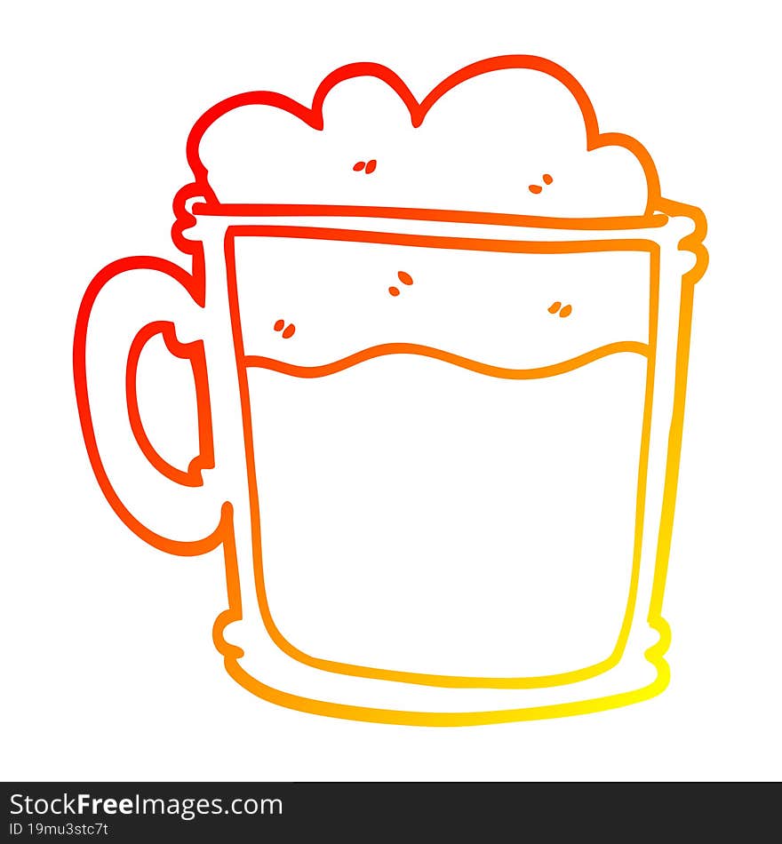 warm gradient line drawing cartoon cup of blackberry