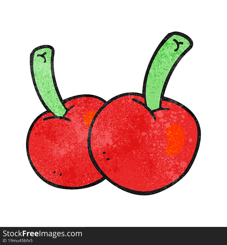 freehand drawn texture cartoon cherries