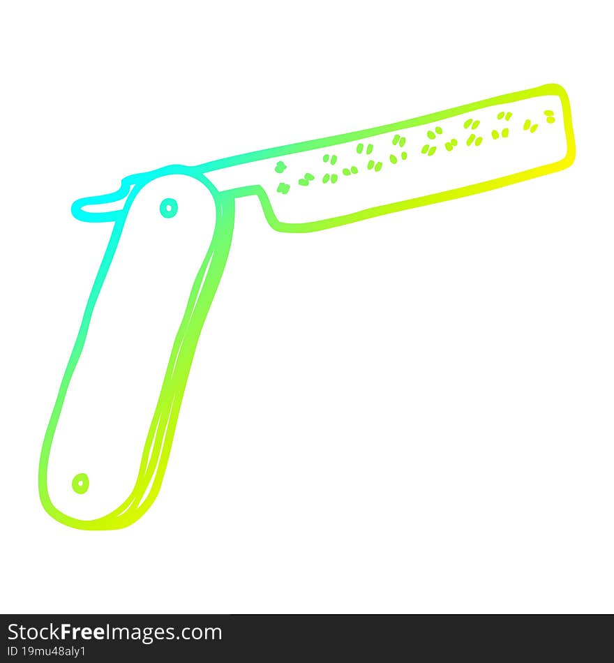 cold gradient line drawing cartoon cut throat razor