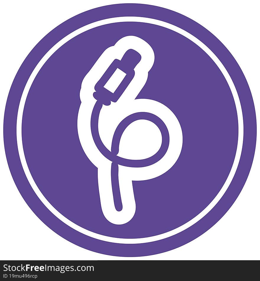 electrical plug circular icon symbol