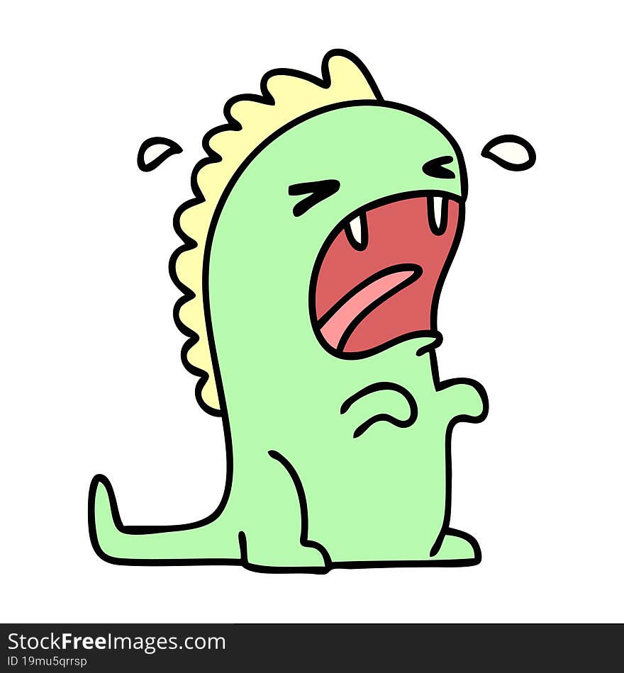 cartoon of a dinosaur crying due to regular mass extinction events. cartoon of a dinosaur crying due to regular mass extinction events