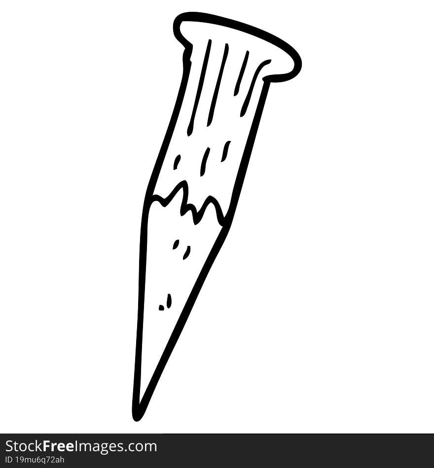 Line Drawing Cartoon Bloody Vampire Stake