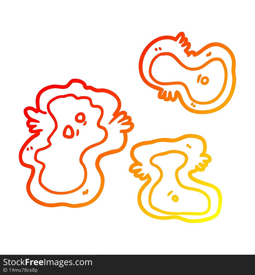 warm gradient line drawing cartoon germs