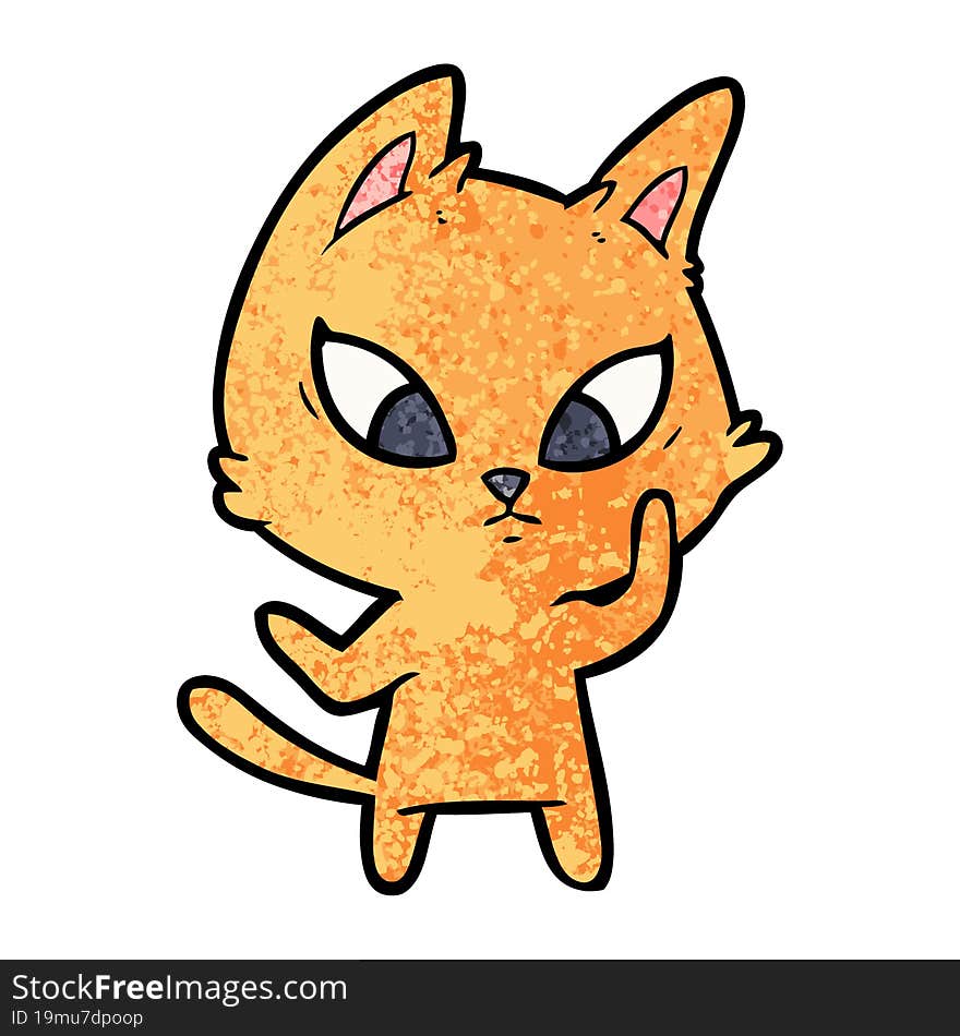 confused cartoon cat. confused cartoon cat