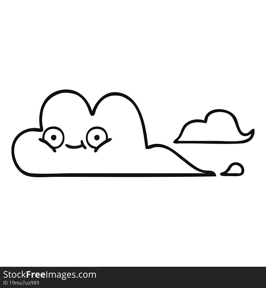 cute cartoon of a white cloud. cute cartoon of a white cloud