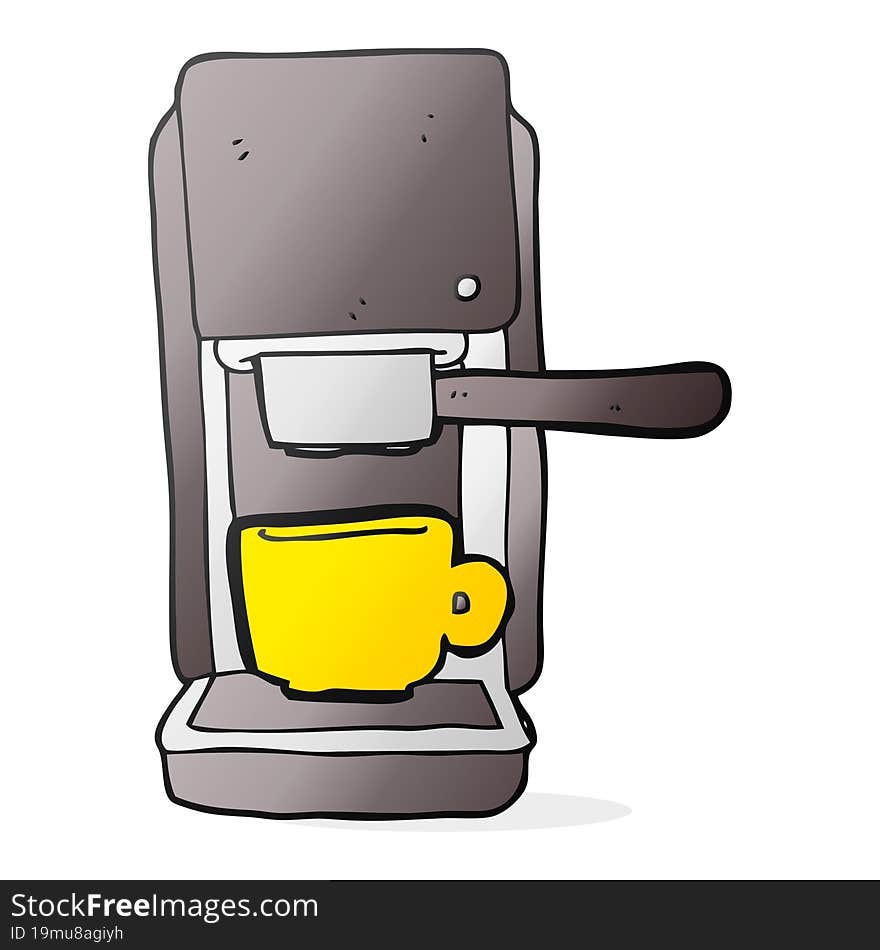 freehand drawn cartoon espresso maker