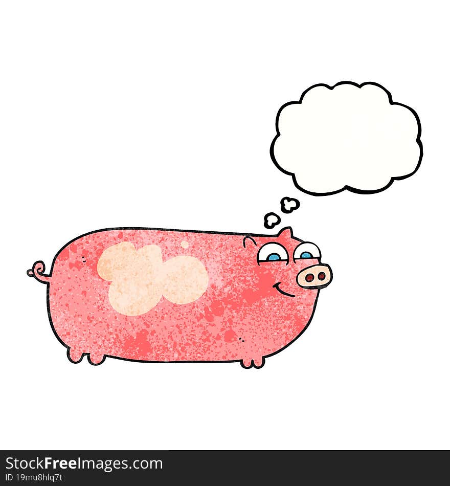 thought bubble textured cartoon pig