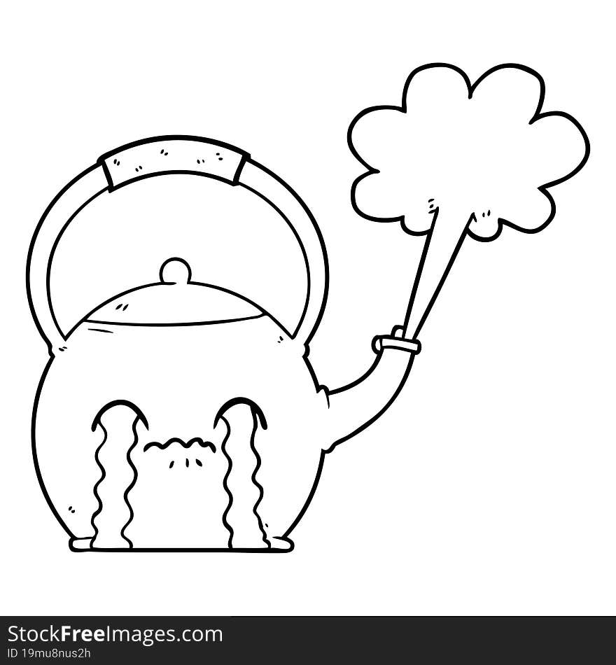 cartoon boiling kettle. cartoon boiling kettle