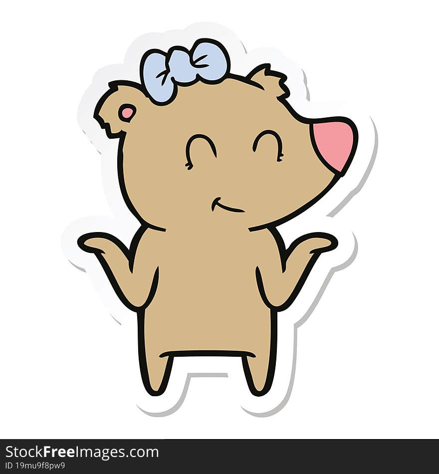 sticker of a female bear cartoon