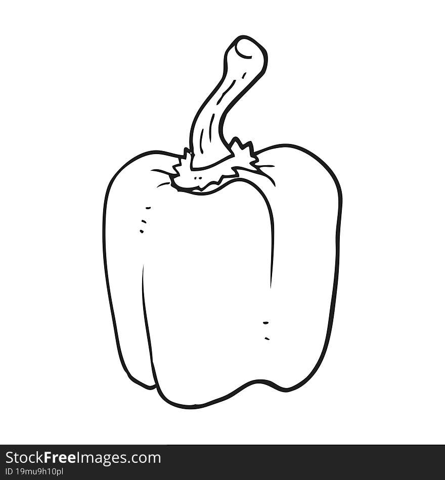 black and white cartoon red pepper