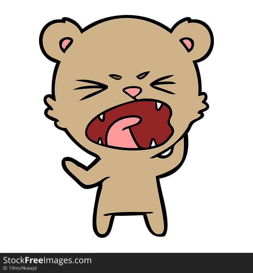 angry cartoon bear shouting. angry cartoon bear shouting