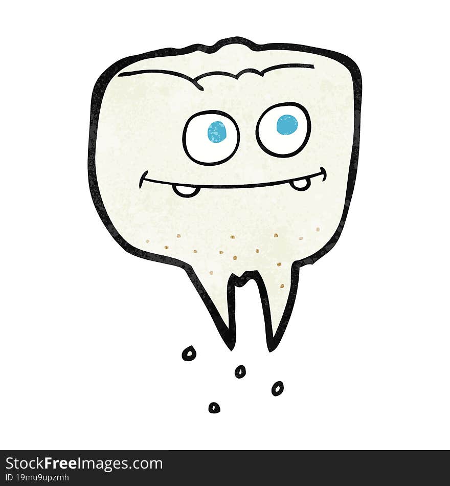 freehand textured cartoon tooth