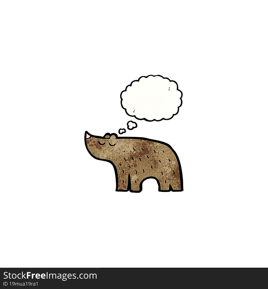 Cartoon Bear With Thought Bubble