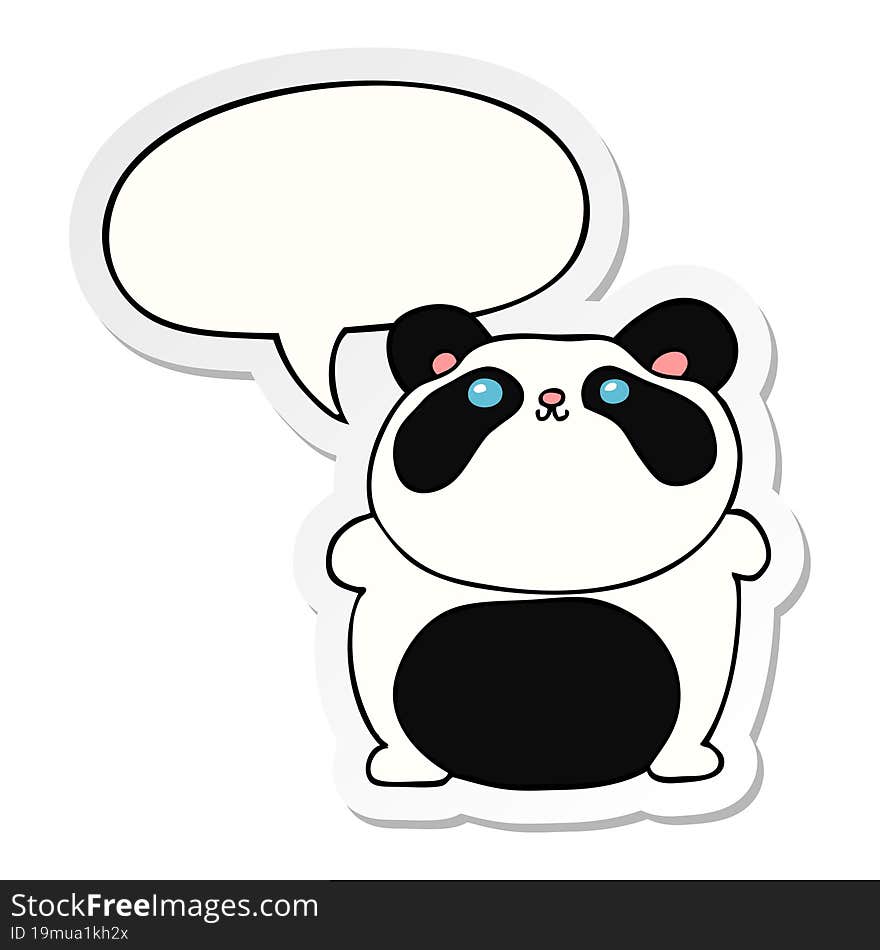 cartoon panda and speech bubble sticker