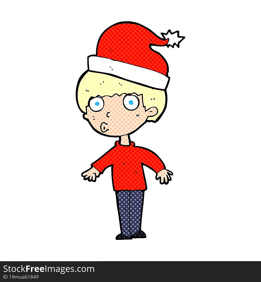 cartoon man ready for christmas