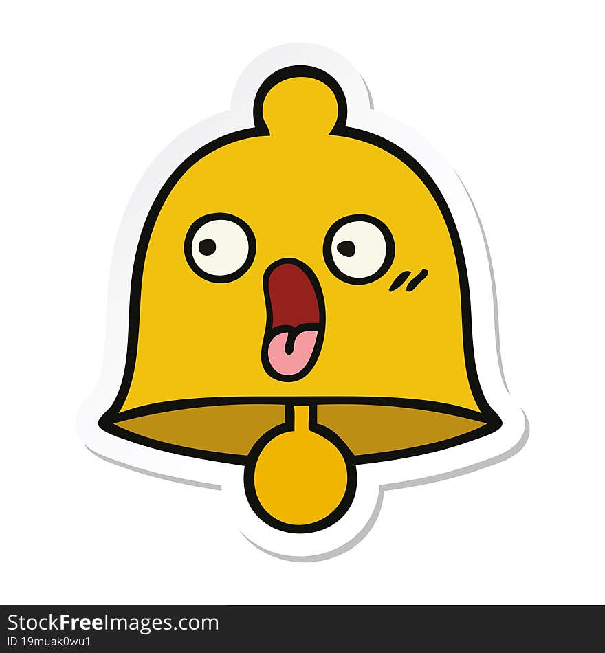 Sticker Of A Cute Cartoon Bell