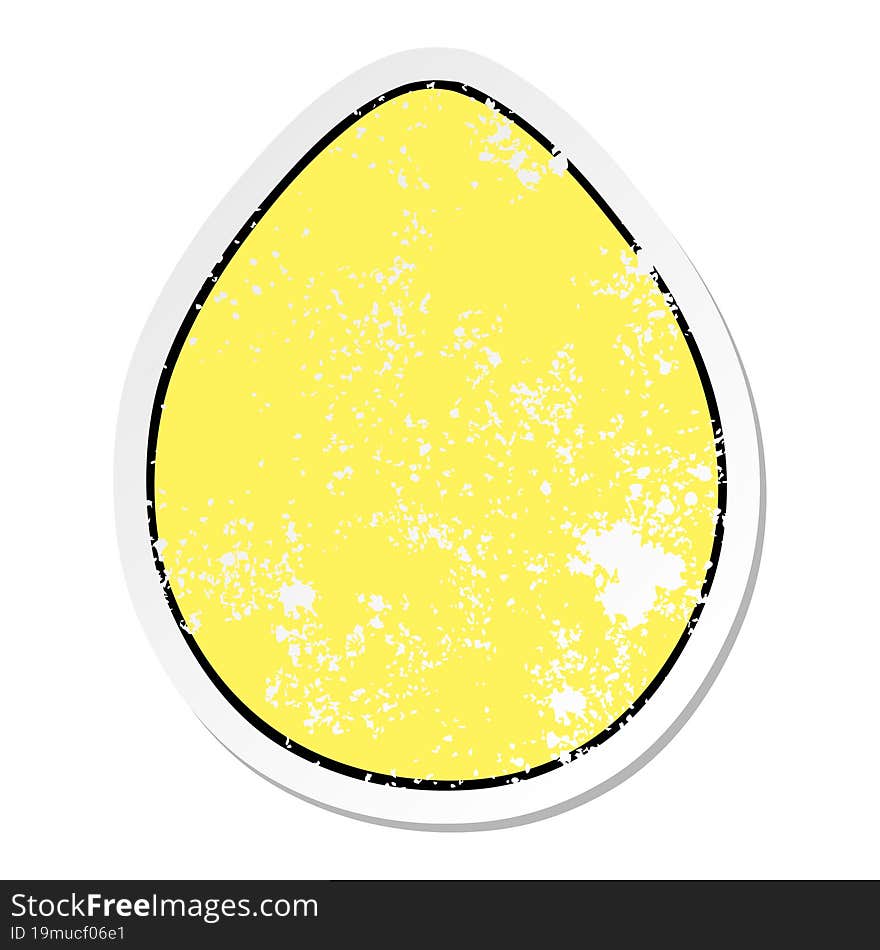 Distressed Sticker Of A Quirky Hand Drawn Cartoon Egg