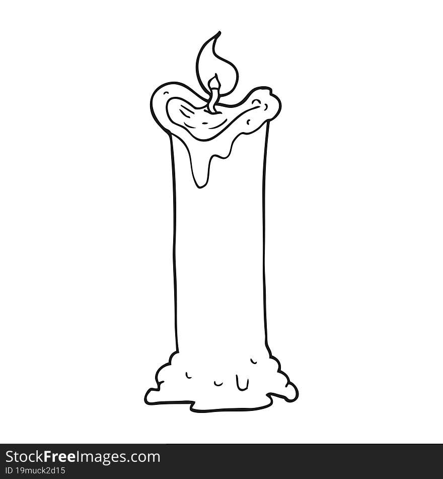 Black And White Cartoon Spooky Candle