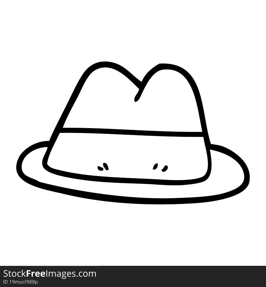 line drawing cartoon hat