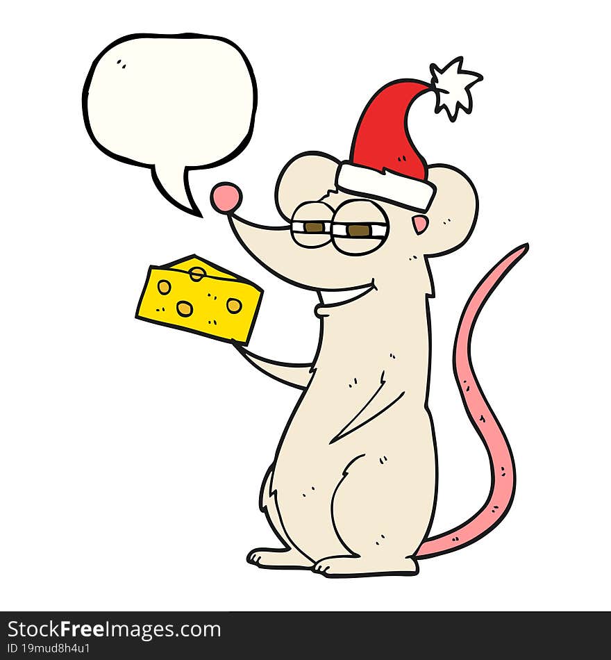 speech bubble cartoon christmas mouse