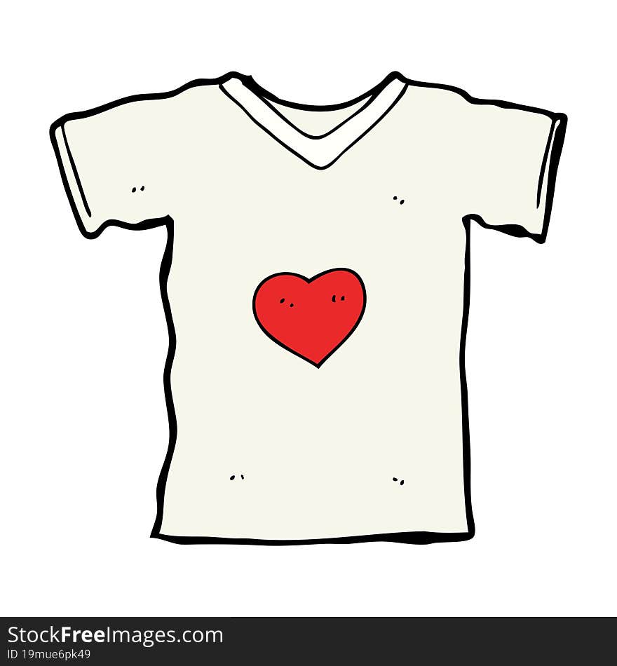 cartoon t shirt with love heart