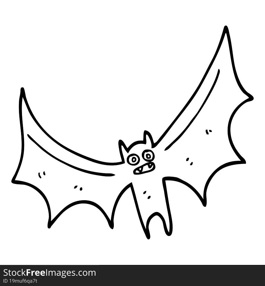 line drawing cartoon bat