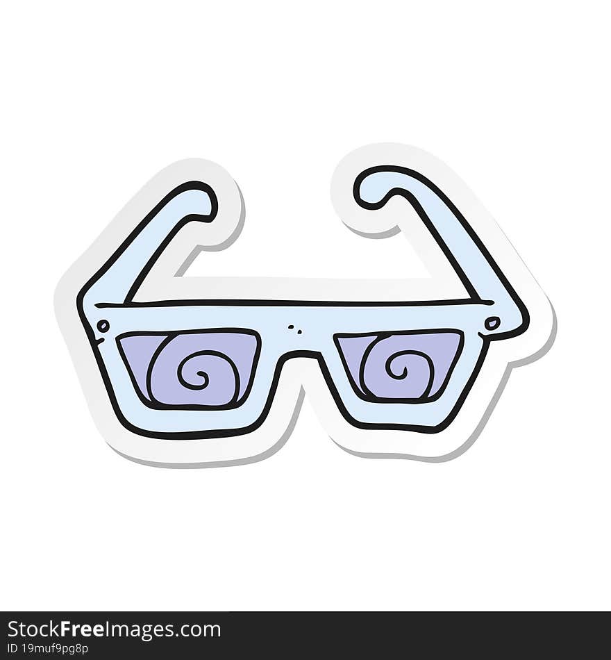 sticker of a cartoon 3D glasses