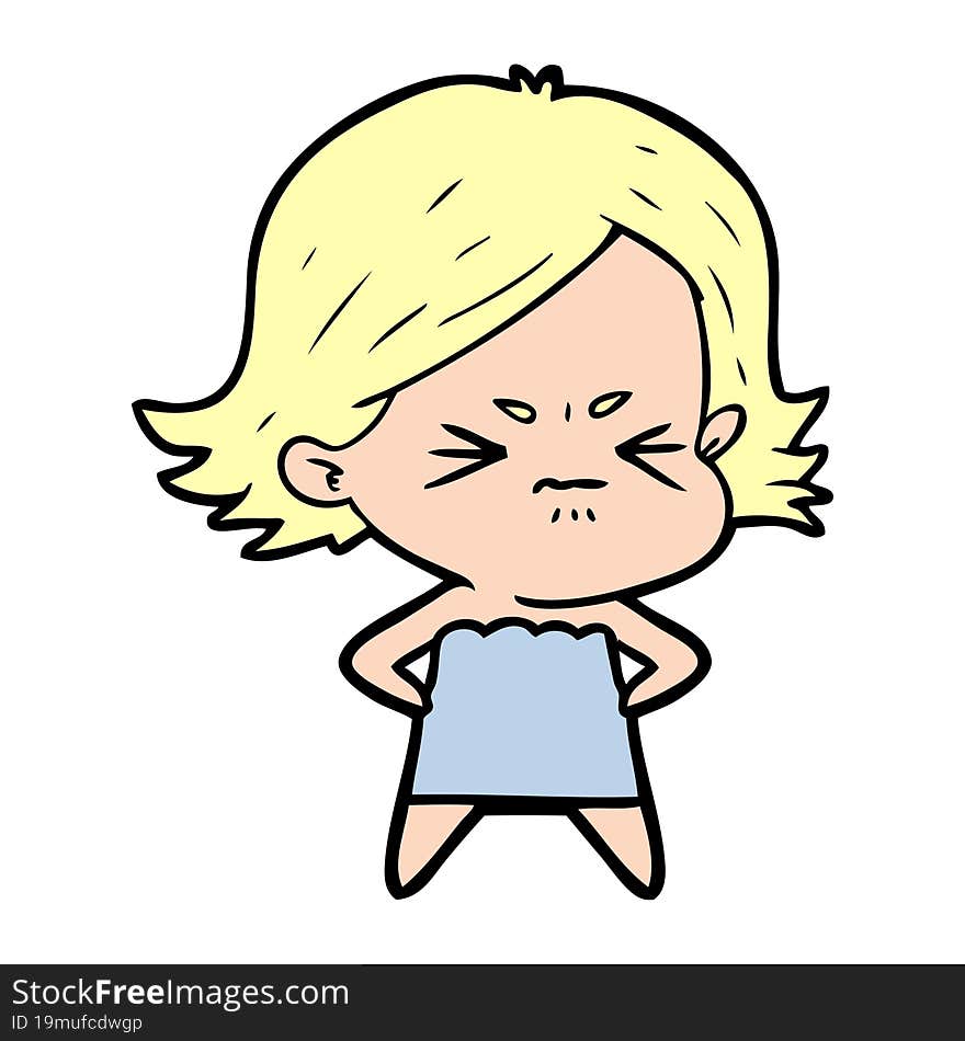 cartoon angry girl. cartoon angry girl